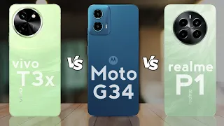 vivo T3x vs Moto G34 vs realme p1