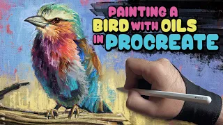 How to Paint a Colorful Bird with Oils in Procreate