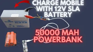 How to make 50000mah Powerbank from 12v 7Ah Lead acid Battery #battery #powerbank #diy