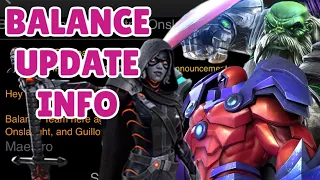 Balance Update NEWS: Maestro, Onslaught and Guillotine (Deathless)