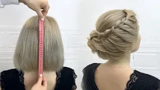 Hairstyle for short hair. Beautiful hairstyles step by step. Braids