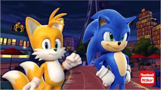 Sonic Forces Speed Battle Movie Sonic and Movie Tails in Emerald City (Late)