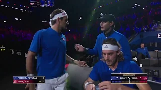 Rafael Nadal coaches Roger Federer |  Laver Cup 2019 | Day 3