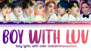 BTS - Boy With Luv(feat.Halsey) Color Coded Lyrics[Romanization]