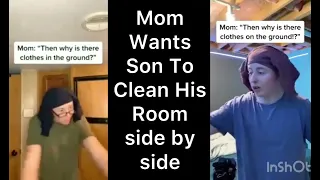 Mom Wants Son To Clean His Room side by side