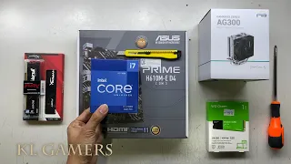 intel Core i7 12700K ASUS H610M-E D4 DEEPCOOL GAMMAXX Series AG300 PC Build