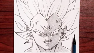 How to draw Majin Vegeta easy step by step