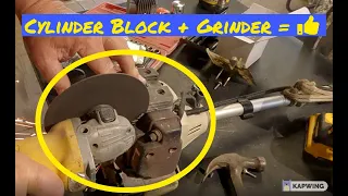 Seized bolt on engine block? Just use a grinder! (Redneck Repair)