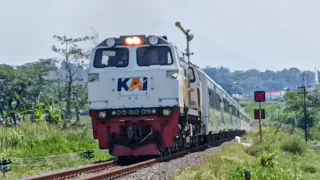 DERU MESIN LOKOMOTIF MENANJAK!! KERETA MENANJAK MELEWATI JALUR EKSTREM STASIUN SENGON