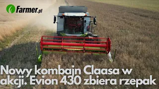 Nowy kombajn Claasa w akcji. Evion 430 Classic zbiera rzepak | Farmer.pl