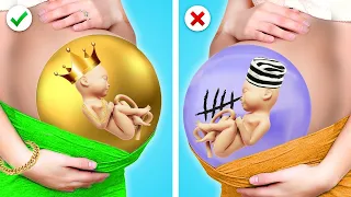 Rich Pregnant VS Broke Pregnant ||  Pregnancy Moments with Lucky vs Unlucky Girl by Crafty Panda Go