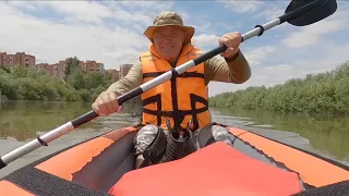 Тест байдарки Шуя-1, на реке Волга