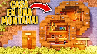 Como CONSTRUIR una CASA dentro de una MONTAÑA en MINECRAFT! 😍