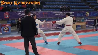 Карате-до WKF. Рафаэль Акбаров - Абдыбек Апсатаров. Чемпионат Центральной Азии 2018. Финал, 60 кг