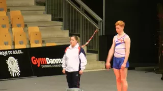 GBR Joseph Vessey 1st pass Prelims 17 18 Mens Tumbling 2015 World Age Group Competition Denmark