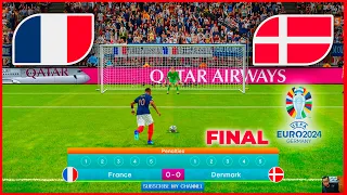 France vs Denmark | FINAL - Penalty Shootout 2024 - UEFA EURO 2024 | All Goals | PES Gameplay PC