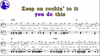 Rihanna-Don't stop the music karaoke sheet music,MR for players,chord,chorus,Lyrics add(Ye karaoke)
