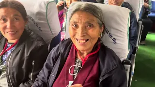 Seniors of the Himalayan regions traveling to Dharmsala, India