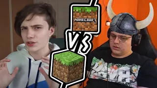 ПЯТЁРКА СМОТРИТ МАЙНКРАФТ ДЖАВА ПРОТИВ БЕДРОК | Minecraft Java VS Bedrock | Викинг - Нарезки Пятёрки