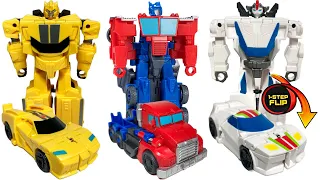 NEW Transformers Earthspark One Step Flip Changers! Bumblebee, Optimus Prime, and Wheeljack!