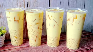 Mango Tapioca Jelly Drink I Mango Sago Drink I Summer Drinks Recipe