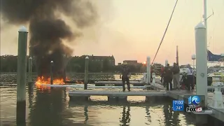 Flames reignite at marina hours after boat fire in Hampton