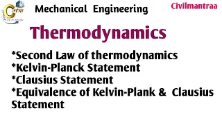 Second law of thermodynamics//Equivalence of Kelvin-Plank & Clausius Statement.