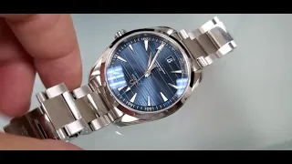 2021 OMEGA SEAMASTER AQUA TERRA 41MM BLUE DIAL REVIEW.