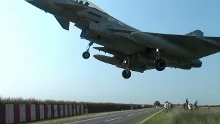 Awesome Low Typhoon Jet Landing at Waddington Airshow