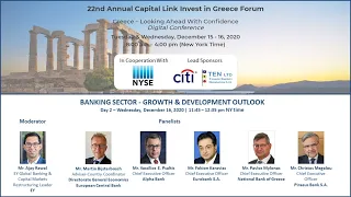 2020 - Capital Link 22nd Annual Invest in Greece Forum - Banking Sector - Growth & Development