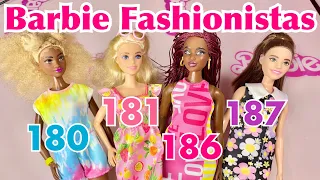 BARBIE FASHIONISTAS 180, 181, 186, 187 REVIEW & UNBOX DOLL MATTEL 2022