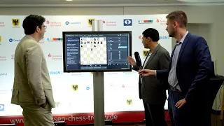 Vishy Anand and Vladimir Kramnik analyse their first game of the match