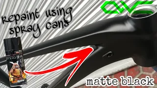 Bike Repaint Matte Black Using Samurai Spray Cans | Mountainpeak Everest Frame To Plain Flat Black