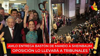 AMLO entrega BASTÓN DE MANDO, oposición AMENAZA con denunciarlo