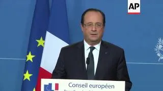 President Hollande and Chancellor Merkel comment after first day of summit