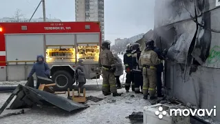 Пожар на ул. Крыленко и Искровский проспект в Санкт-Петербурге.