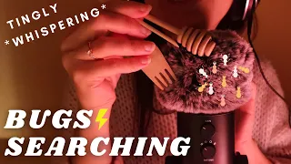 ASMR - TINGLY BUGS SEARCHING with up close WHISPERING | fast fluffy mic cover scratching, plucking