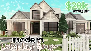 Modern Bloxburg Roleplay House Build: 2 Story Exterior *WITH VOICE*