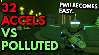 32 ACCELS VS POLLUTED WASTELANDS | ROBLOX Tower Defense Simulator