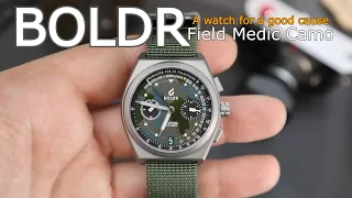 BOLDR Field Medic Chronograph - With Camo Dial - Titanium Case - Made For First Responders