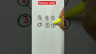 Only for a Genius! Connect 1 to 1, 2 to 2 & 3 to 3 without crossing the lines! #math #youtube