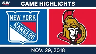 NHL Highlights | Rangers vs. Senators - Nov 29, 2018