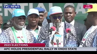 (TRENDING VIDEO) Gov. Akeredolu's Full Speech At The APC Presidential Rally In Ondo State Today