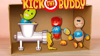 Kick the Buddy VS Meat Grinder Machine in Real Life - Cardboard Game