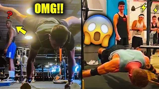 Scaring People at the Gym with Calisthenics *SO FUNNY MOMENTS* [2021]