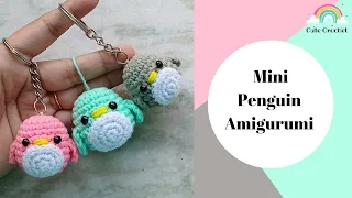 Mini Penguin Amigurumi || Easy Step-by-Step Crochet Keychain Tutorial ||Easy Christmas Tree Ornament