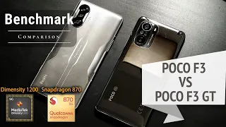 Poco F3 vs Poco F3 GT Redmi K40 Gaming Edition Benchmark Comparison Test | SD 870 vs Dimensity 1200