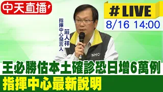 【中天直播#LIVE】王必勝估本土確診恐日增6萬例 指揮中心最新說明 20220816  @CtiNews