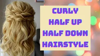 Curly half up half down hairstyle