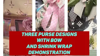 Demo of how I set up my purse gift baskets with bow and shrink wrap demonstration #easygiftideas